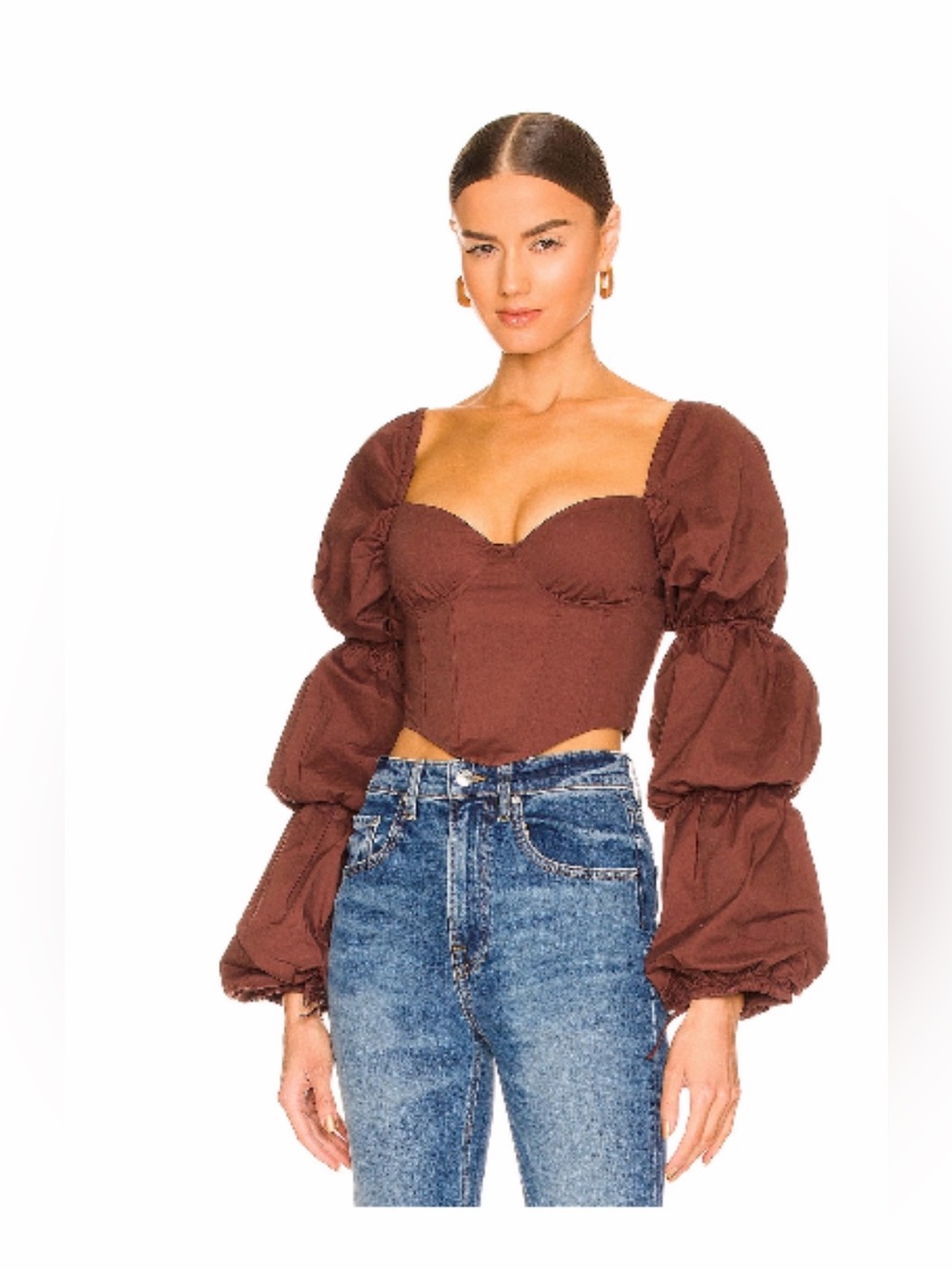 Tawny Corset Top in Brown